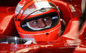 Michael Schumacher va testa la Barcelona