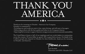 Chrysler le multumeste oficial americanilor pentru imprumut
