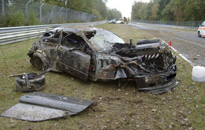 Un BMW M3 si-a gasit sfarsitul pe circuitul de la Nurburgring