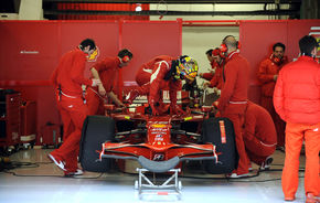 Testul lui Rossi pentru Ferrari, afectat de ploaie