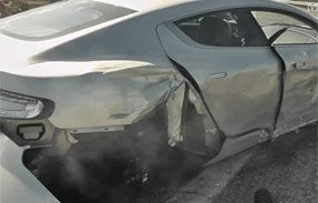 VIDEO: Accidentul unui Aston Martin Rapide, filmat de pasagerul din dreapta