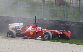 Ferrari pierde minim două ore de teste după o ieşire în decor a lui Alonso