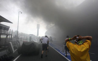 GALERIE FOTO şi VIDEO: Incendiu puternic în garajul Williams de la Barcelona