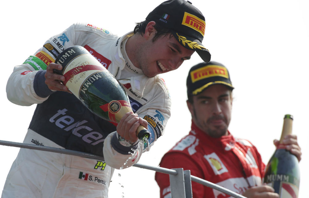 Perez, în vizită la Ferrari după performanţa de la Monza - Poza 1