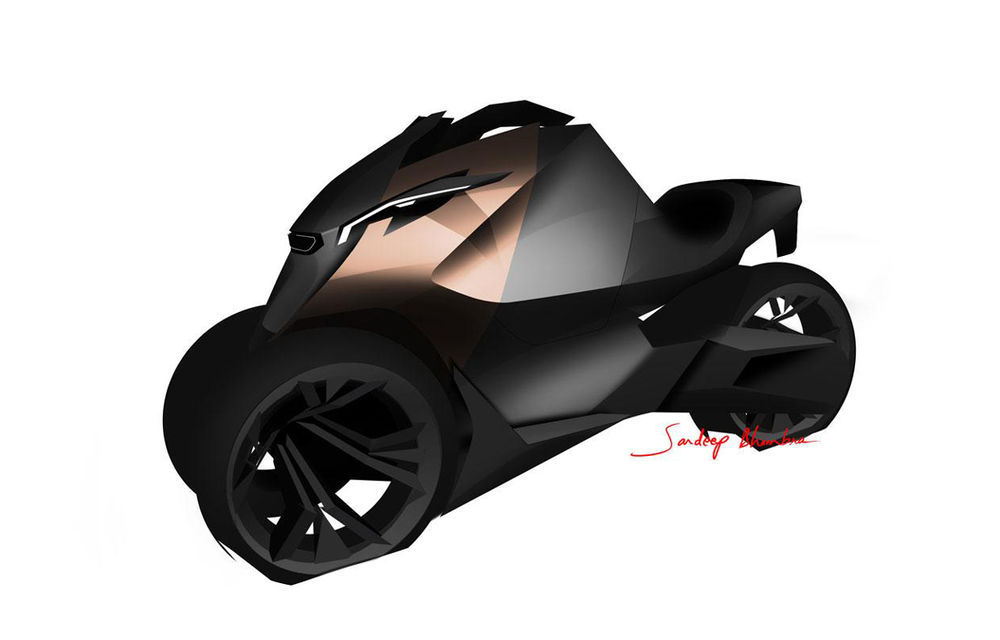 Peugeot Onyx Concept Scooter debutează la Paris alături de supercar-ul cu acelaşi nume - Poza 2