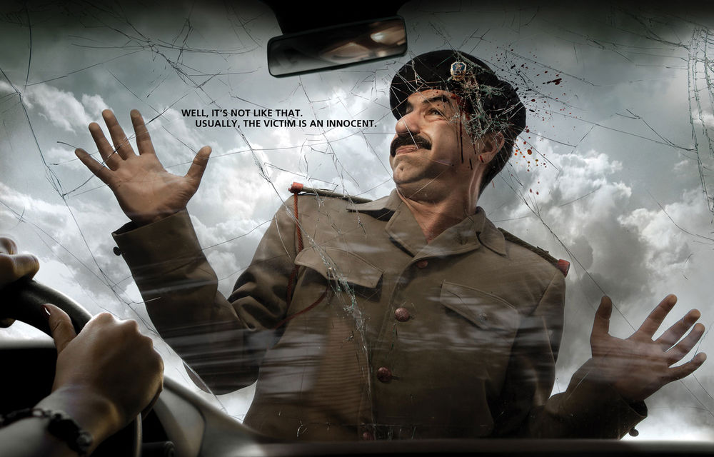 Hitler, Stalin şi Saddam Hussein, într-o campanie inteligentă pentru sensibilizarea şoferilor din România - Poza 4