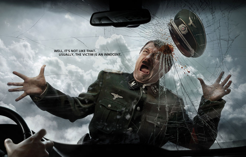 Hitler, Stalin şi Saddam Hussein, într-o campanie inteligentă pentru sensibilizarea şoferilor din România - Poza 3