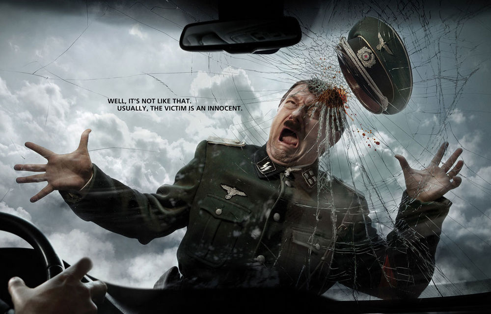 Hitler, Stalin şi Saddam Hussein, într-o campanie inteligentă pentru sensibilizarea şoferilor din România - Poza 1