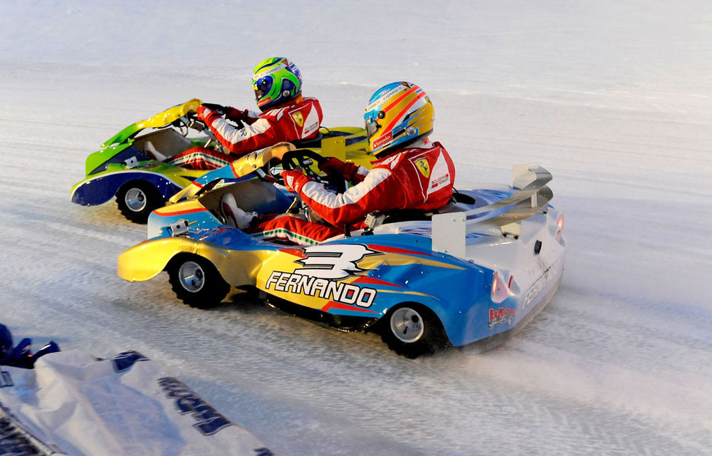 VIDEO: Alonso a câştigat cursa de karting pe gheaţă după un acroşaj cu Massa - Poza 8