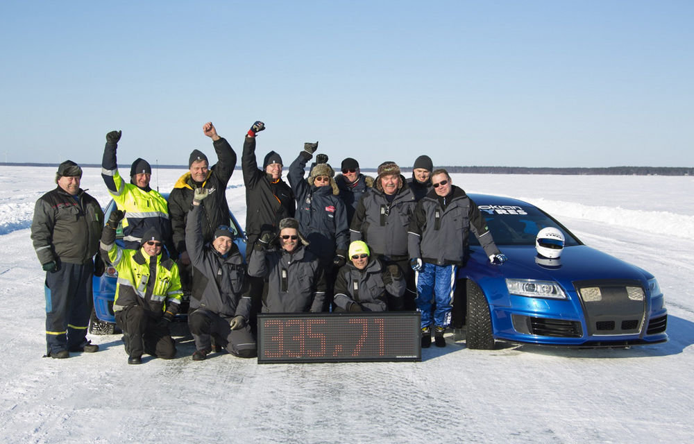 Nokian a doborât recordul de viteză pe gheaţă atingând 336 km/oră cu un Audi RS6 - Poza 8