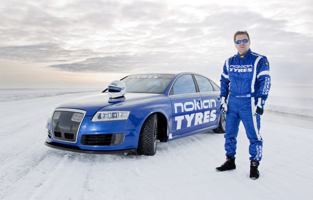 Nokian a doborât recordul de viteză pe gheaţă atingând 336 km/oră cu un Audi RS6 - Poza 1