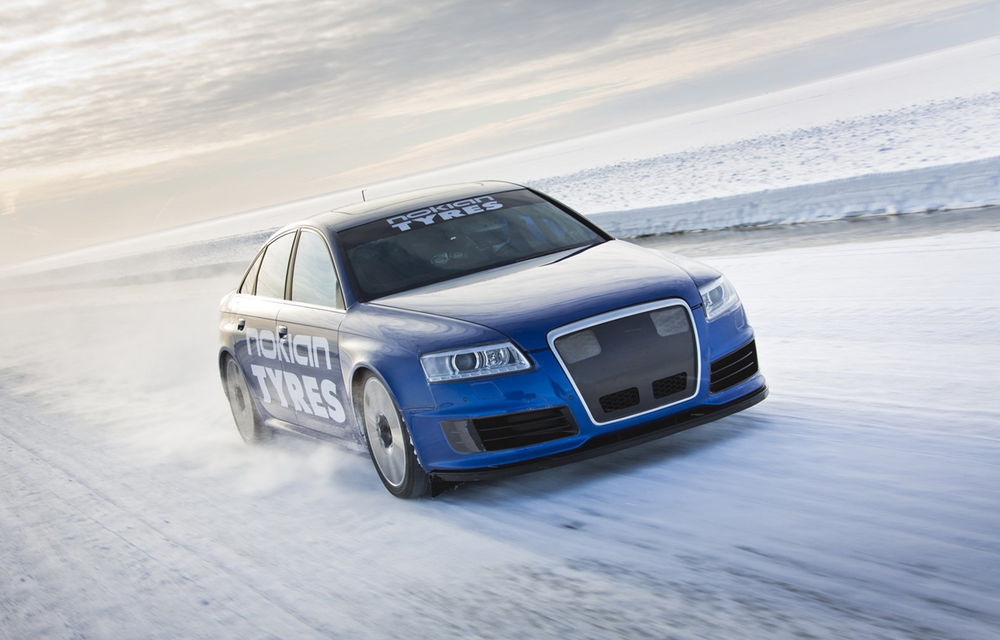 Nokian a doborât recordul de viteză pe gheaţă atingând 336 km/oră cu un Audi RS6 - Poza 2