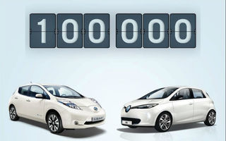 Alianţa Renault-Nissan a vândut 100.000 de vehicule electrice