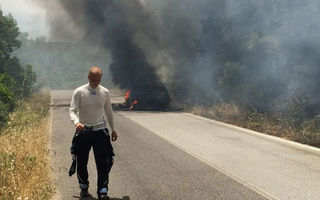 Raliul Italiei: Fordul lui Hirvonen, distrus de un incendiu izbucnit din senin