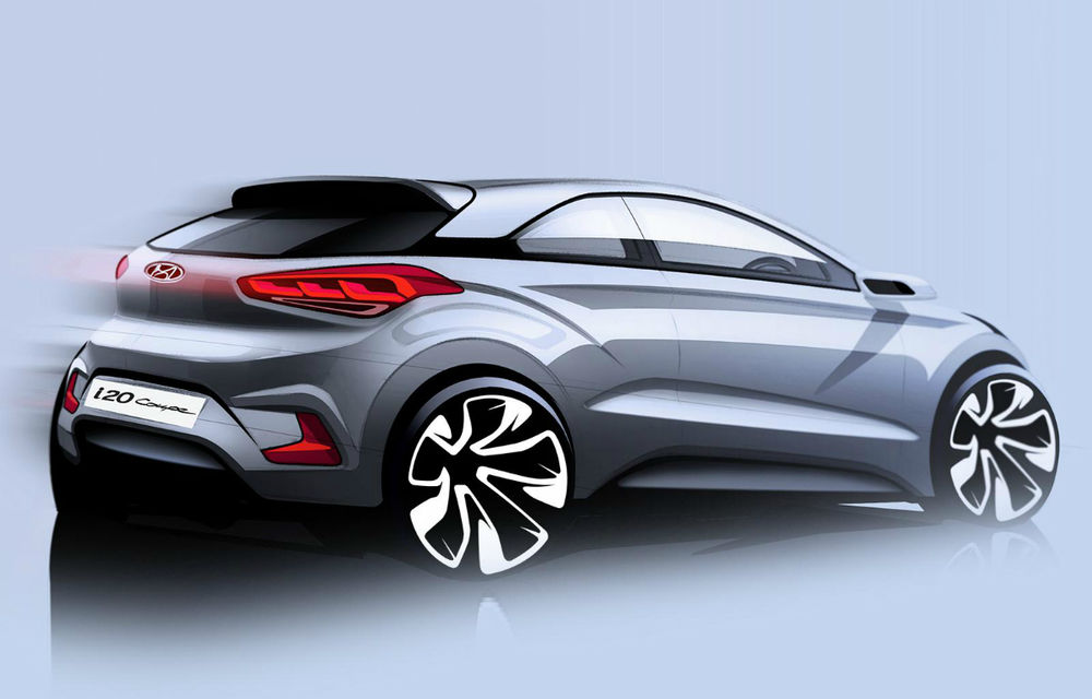 Hyundai i20 Coupe: varianta sportivă, anticipată de o schiţă oficială - Poza 1