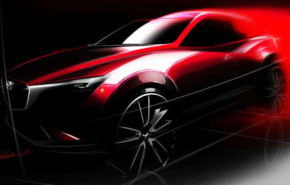 Mazda CX-3: prima schiţă oficială a modelului care va concura cu Nissan Juke - Poza 1
