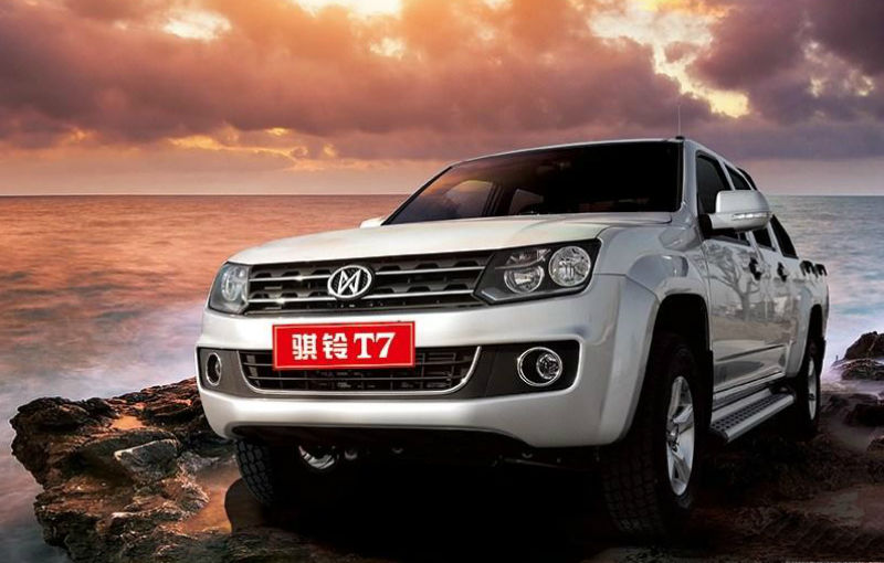 Un nou exemplu de plagiat în China: Jiangling T7 copiază actualul Volkswagen Amarok - Poza 1