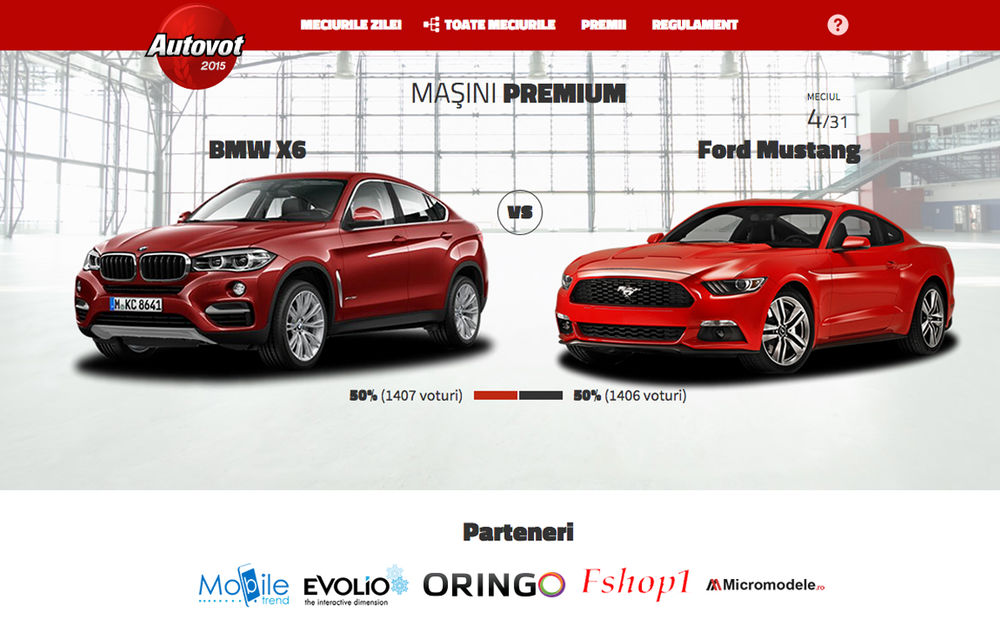 Duel epic în Autovot 2015: un singur vot a făcut diferența după 24 de ore între BMW X6 și Ford Mustang - Poza 1