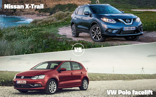 Meci inedit astăzi în Autovot: Nissan X-Trail se luptă cu VW Polo facelift