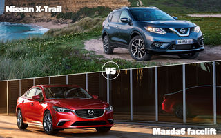 Provocările de azi în Autovot 2015: Nissan X-Trail vs. Mazda6 şi Jaguar F-Type vs. Porsche Cayenne
