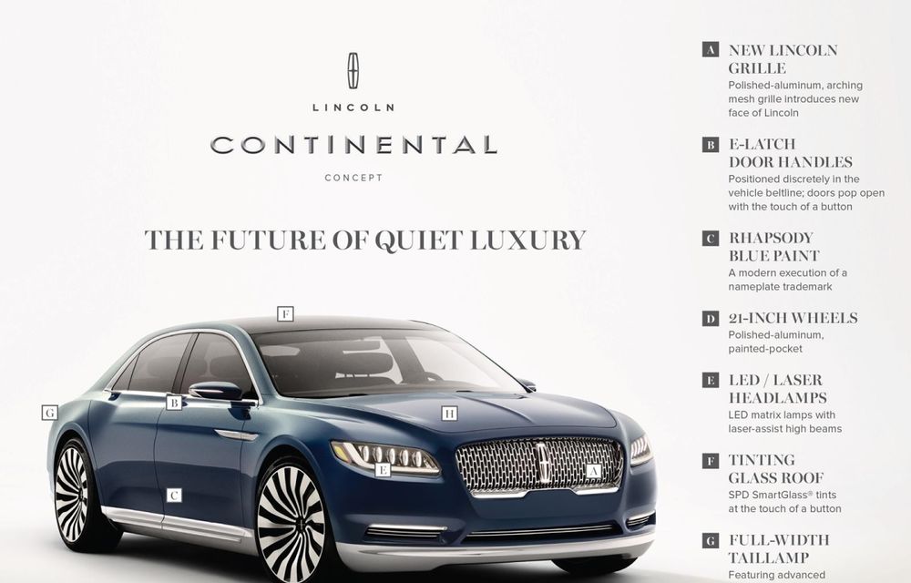 Lincoln Continental Concept prefaţează viitorul mărcii americane - Poza 9