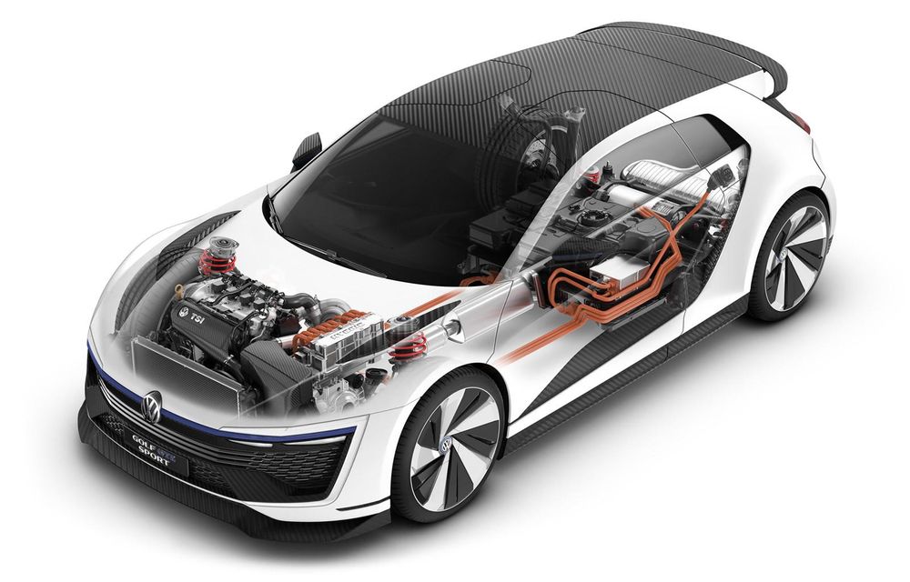 Volkswagen Golf GTE Sport Concept: un hatchback cu 400 de cai putere şi multă fibră de carbon - Poza 9