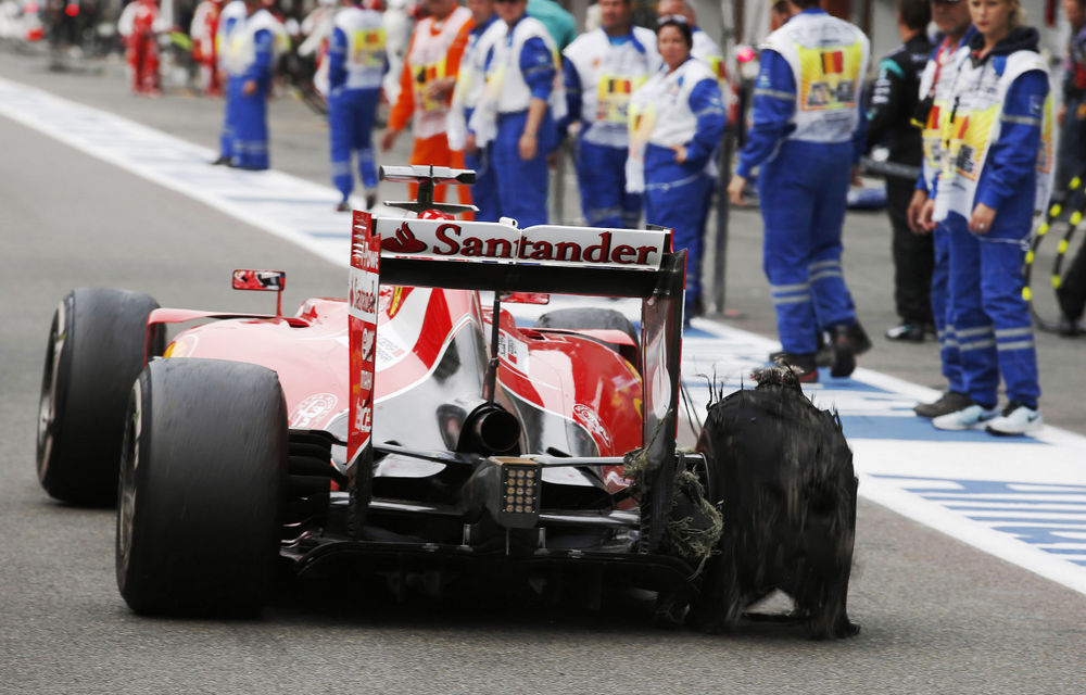 Pirelli: &quot;Explozia pneului lui Vettel, cauzată de materiale de pe circuit şi utilizarea prelungită a acestuia&quot; - Poza 1