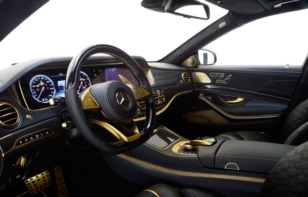 Lecție de opulență servită de Brabus: un Mercedes S65 AMG a fost poleit cu aur în Dubai - Poza 10