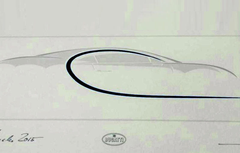 Ne pregătim să îl uităm pe Veyron: prima schiță a viitorului Bugatti Chiron - Poza 1