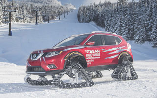 Nissan X-Trail s-a pregătit pentru deszăpezire: a schimbat cauciucurile de iarnă cu șenile (VIDEO)