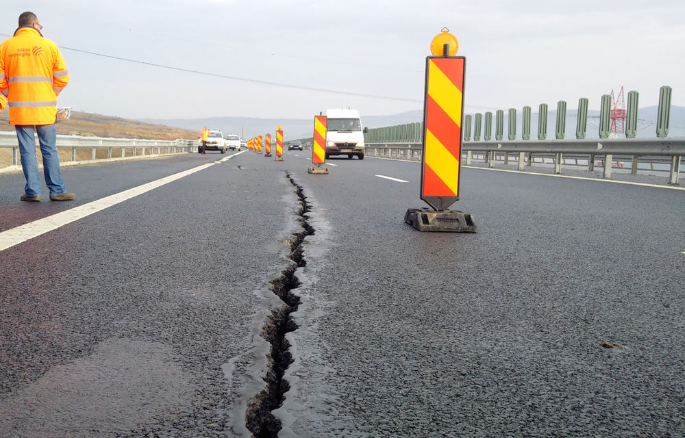 Autostrada fisurată: Orăştie - Sibiu a crăpat pe încă 300 de metri, deşi este închisă traficului - Poza 1