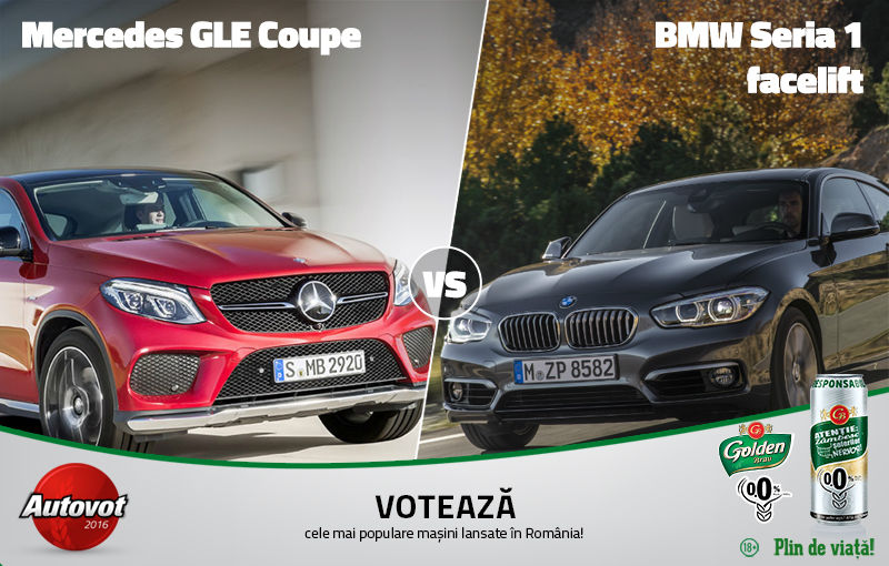 David versus Goliat astăzi în Autovot 2016: BMW Seria 1 și Mercedes GLE Coupe se bat în competiția popularității - Poza 1