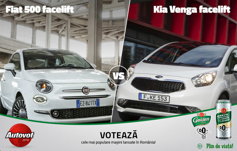 Duelul de astăzi în Autovot 2016: Fiat 500 versus Kia Venga - Poza 1