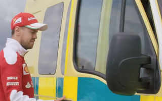 Schimb de job-uri: Sebastian Vettel conduce o ambulanță pe circuit și încearcă să bată un Ferrari 488 GTB
