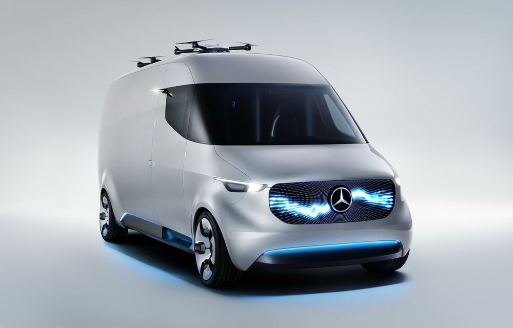În viitor nu ne vom mai certa cu firmele de curierat: Mercedes Vision Van livrează pachetele automat, cu drone - Poza 2