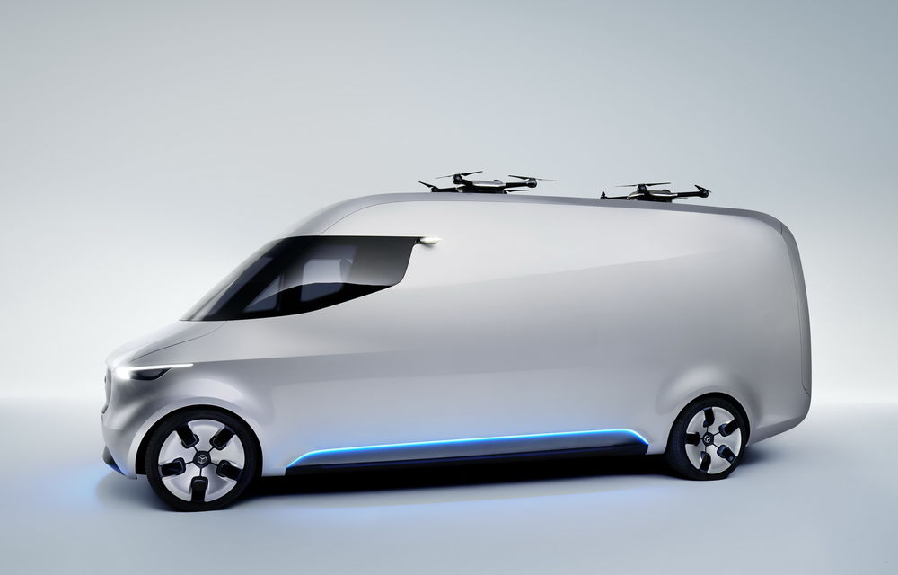 În viitor nu ne vom mai certa cu firmele de curierat: Mercedes Vision Van livrează pachetele automat, cu drone - Poza 3