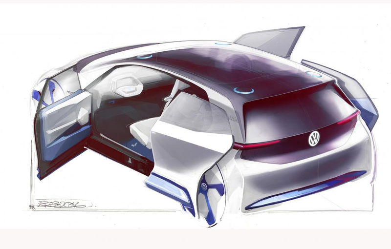 Imagine completă: Volkswagen publică schiţe cu designul exterior al conceptului electric &quot;la fel de revoluţionar ca Beetle&quot; - Poza 4