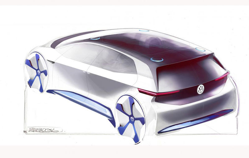 Imagine completă: Volkswagen publică schiţe cu designul exterior al conceptului electric &quot;la fel de revoluţionar ca Beetle&quot; - Poza 3