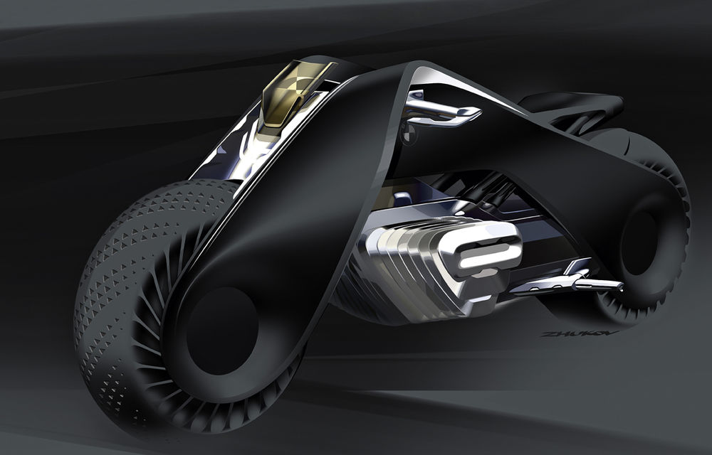 Un nou concept pentru centenarul BMW: Vision Next 100, motocicleta electrică fără accidente pentru care nu ai nevoie de cască şi costum - Poza 2