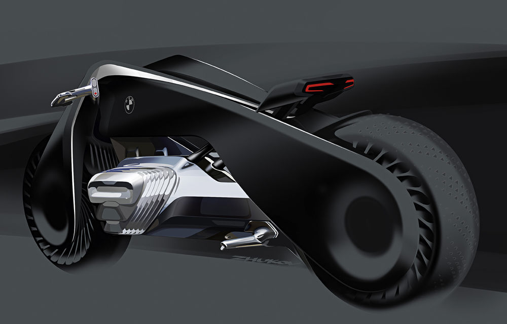 Un nou concept pentru centenarul BMW: Vision Next 100, motocicleta electrică fără accidente pentru care nu ai nevoie de cască şi costum - Poza 4