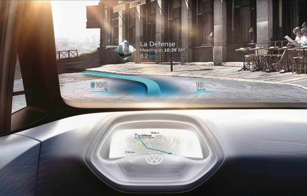 Revoluţie în navigaţie: Volkswagen ID va avea un head-up display care va proiecta pictograme la 15 metri în faţa şoferului - Poza 1