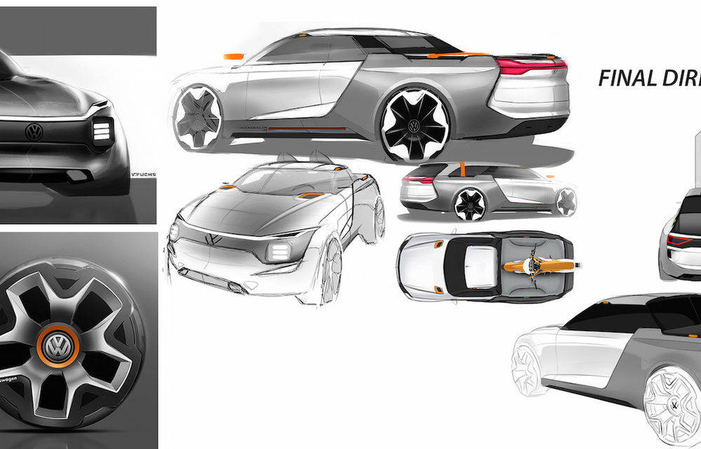 Cum ar arăta mașinile Volkswagen dacă ar fi desenate de studenții mărcii: Varok Concept este un pick-up care se transformă în break - Poza 9