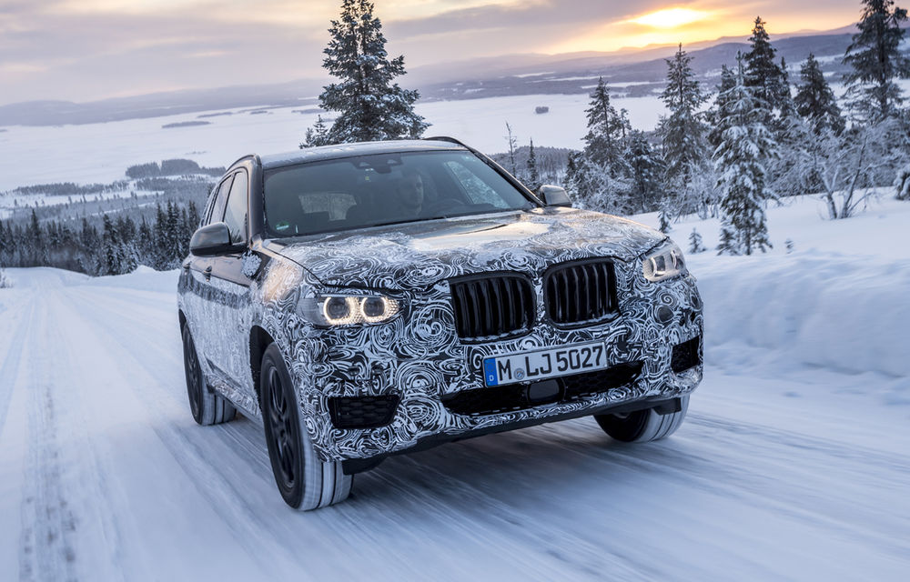 Noua generație BMW X3: SUV-ul a fost testat sub camuflaj pe zăpada și gheața de la Cercul Polar (video) - Poza 14