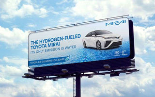 Toyota a inventat panoul publicitar minune: curăță aerul de oxizii de azot rezultați din gazele de eșapament