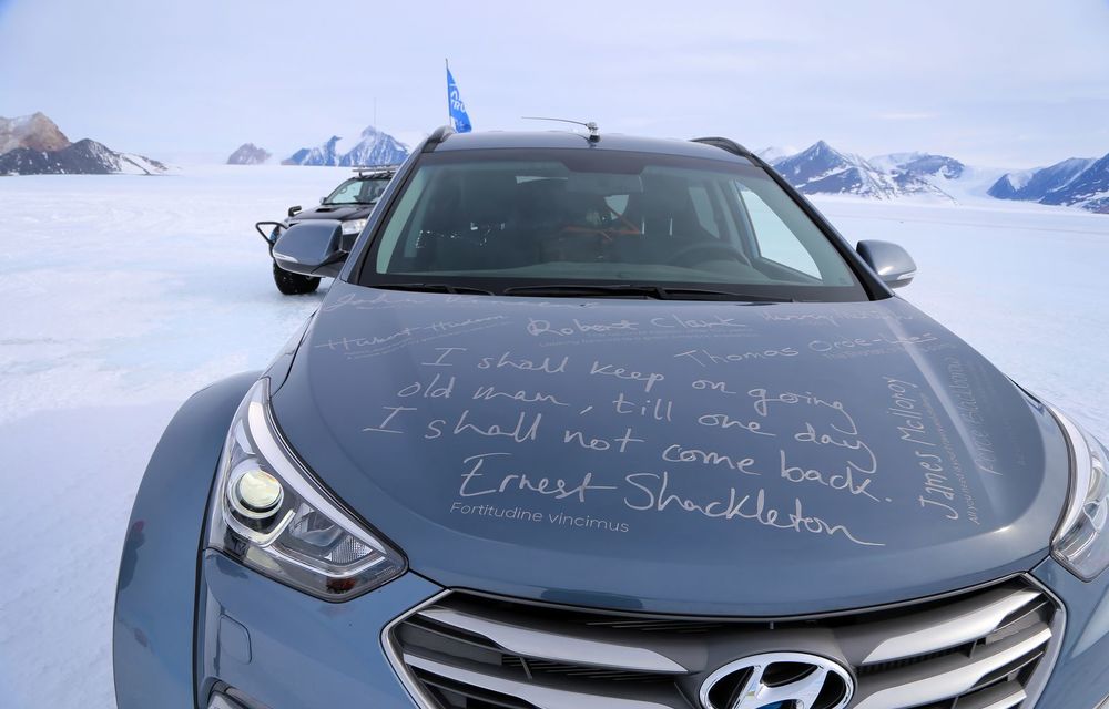 Un Hyundai Santa Fe și strănepotul exploratorului Ernest Shackelton au reușit să traverseze Antarctica - Poza 17