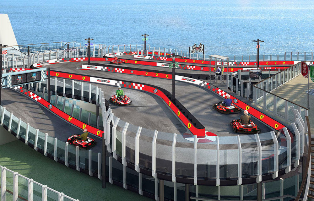 Circuit plutitor pentru carturi: un vas de croazieră norvegian va avea o pistă pe două etaje, creată de Ferrari - Poza 1