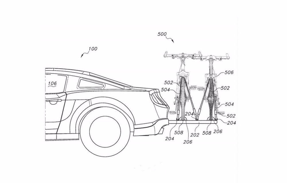 Ford Mustang ar putea deveni cel mai bun prieten al bicicliștilor: inginerii au patentat un suport retractabil pentru biciclete - Poza 1