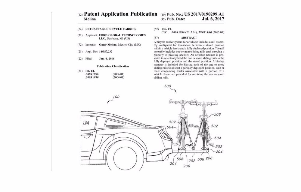 Ford Mustang ar putea deveni cel mai bun prieten al bicicliștilor: inginerii au patentat un suport retractabil pentru biciclete - Poza 4