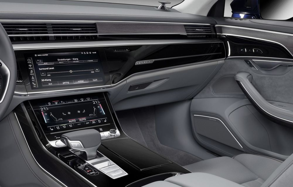 Doar pentru cei cu timpane fine: noul Audi A8 vine cu un sistem audio Bang&amp;Olufsen cu difuzoare în plafon - Poza 7
