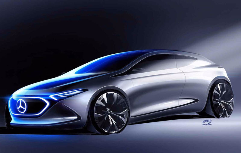 Încă un teaser pentru Mercedes EQ A: noul concept electric va fi un hatchback cu 3 uși - Poza 1